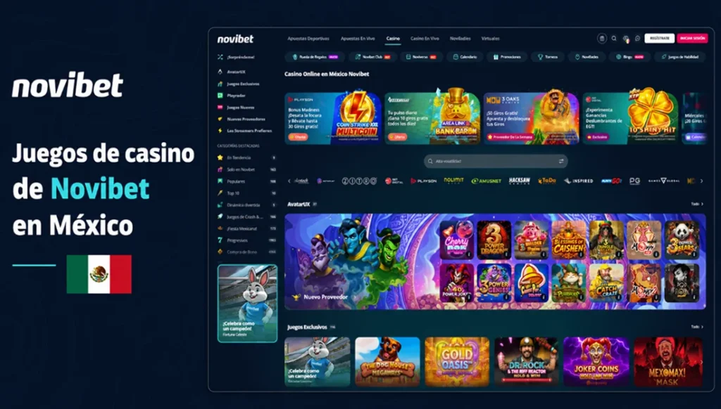 Catálogo de juegos del casino online de Novibet en México